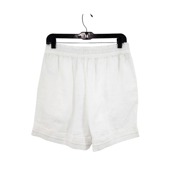Sigrid Olsen Women's 100% Linen Embroidered High Waist Shorts - M - Picture 6 of 6